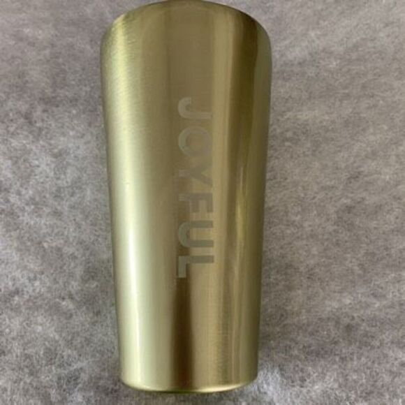 Kate Spade Lenox Joyful Gold Metal Tumbler-New-No Lid - Picture 1 of 8